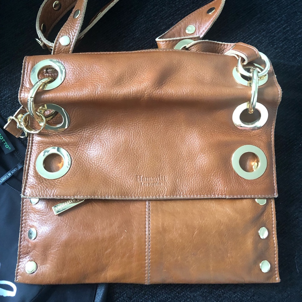 Hammitt purse in Cognac color and gold details.
